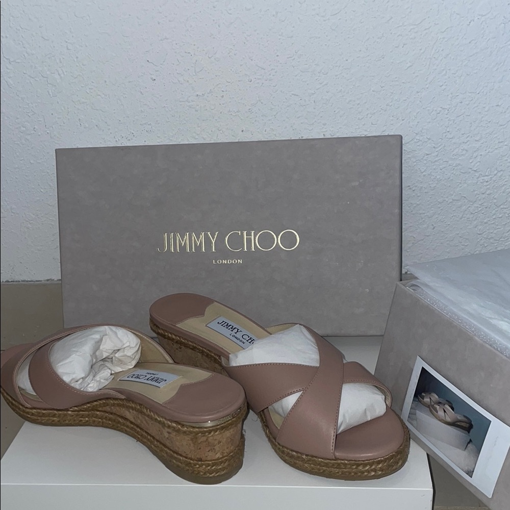 Jimmy Choo Women's Tan Wedge Sandals